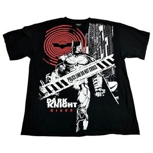 DC Comics The Dark Knight Rises Batman Graphic T Shirt Mens XL Black Movie Promo